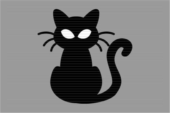 Black Cat Silhouette Sitted White Eyes Review