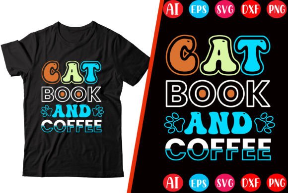 Cat Book and Coffee T-shirt Design Review