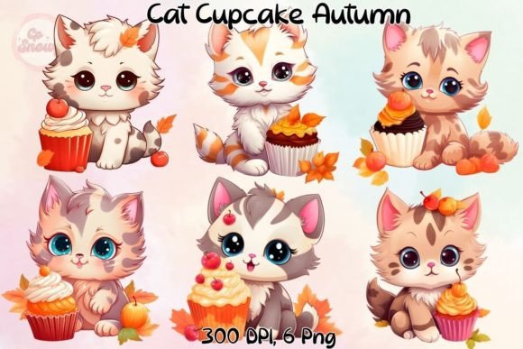 Cat Cupcake Autumn Clipart Review