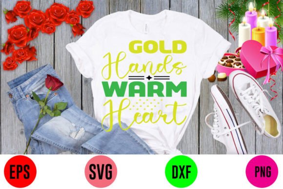 Cat T-Shirt Design Gold Hands Warm Heart Review