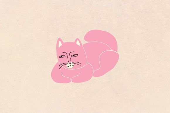 Comic Pink Cat with Lovely Face Embroidery Review