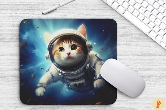 Cute Astronaut Turkish Van Cat Mouse Pad Review