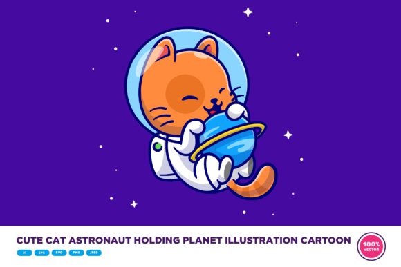 Cute Cat Astronaut Holding Planet Embroidery Design Review