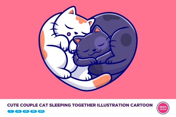 Cute Couple Cat Sleeping Together Embroidery Review