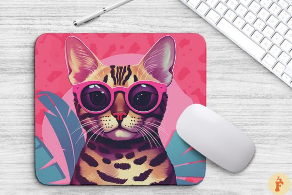 Cute Pink Bengal Cat Mouse Pad Review