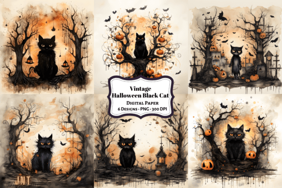 Halloween Black Cat Digital Paper Review