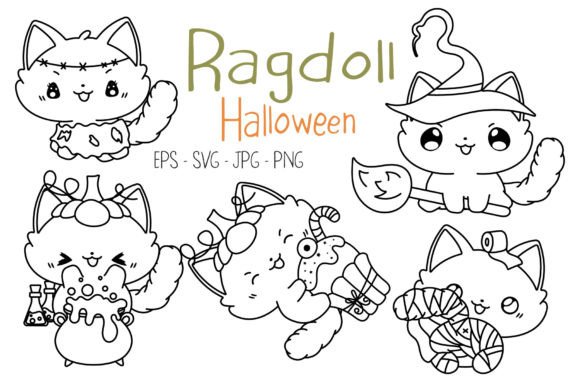 Halloween Ragdoll Cat Coloring Page Review