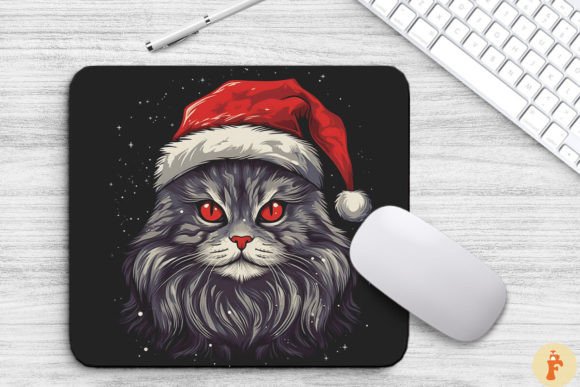Kawaii Christmas Norwegian Forest Cat Embroidery