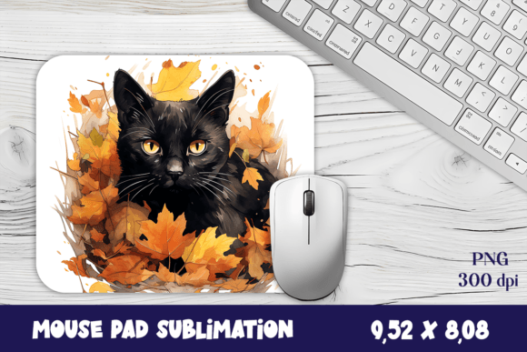 Mouse Pad Happy Cute Cartoon Black Cat Review