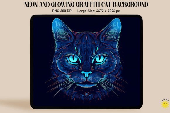 Neon Graffiti Russian Blue Cat Embroidery Review