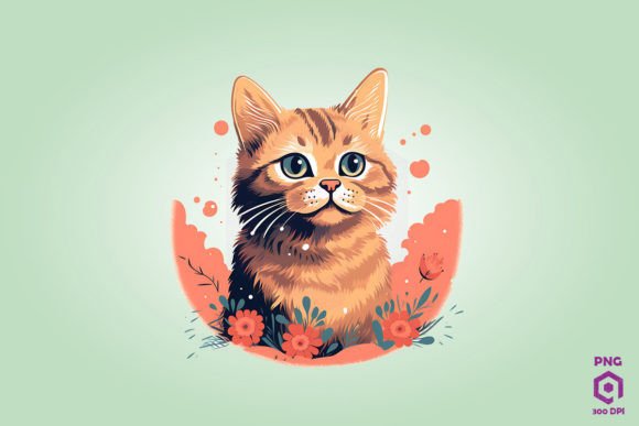 Retro Risograph Cat Clipart PNG Review for Embroidery Projects