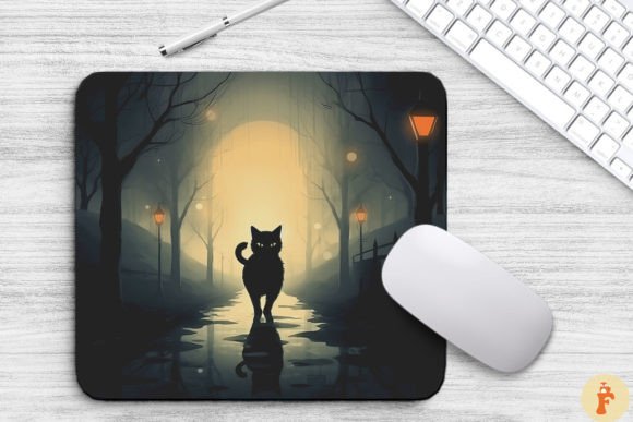 Spooky Black Cat Mouse Pad Design Review
